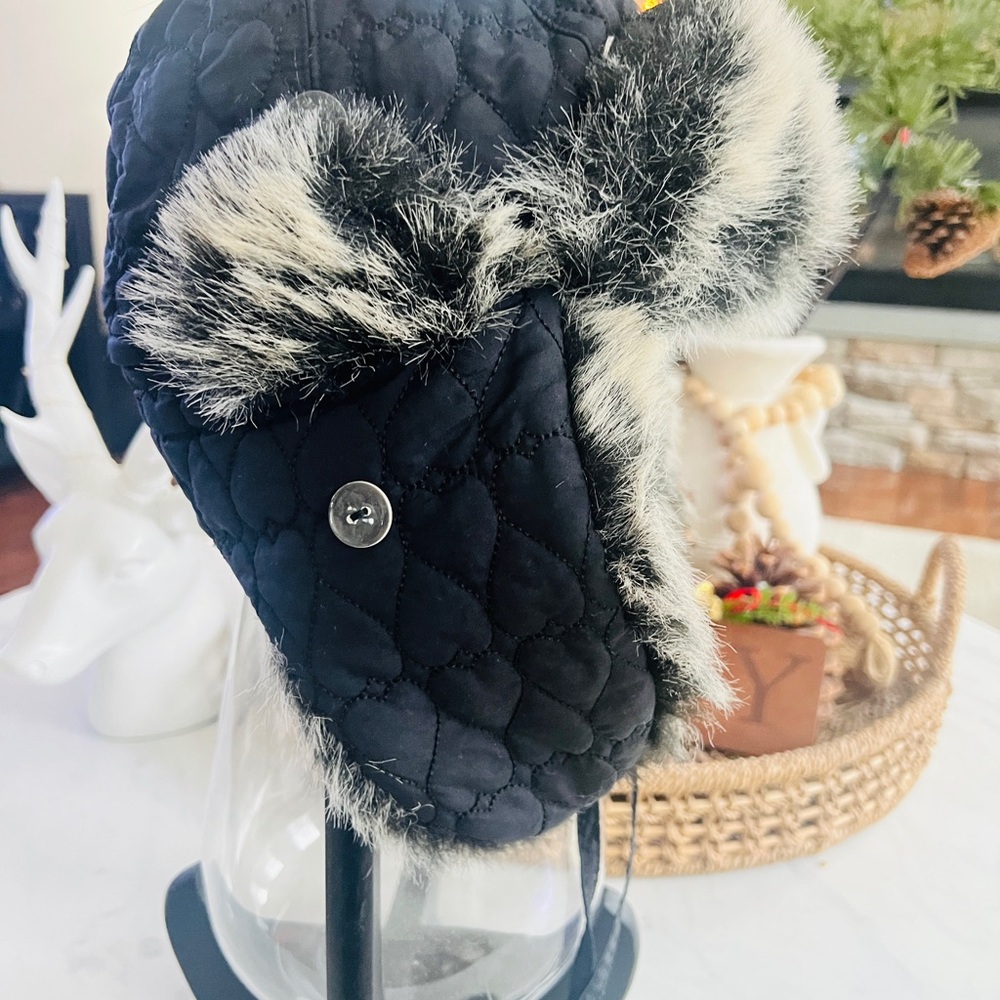 Faux fur winter - snow trapper hat with fur Pom poms